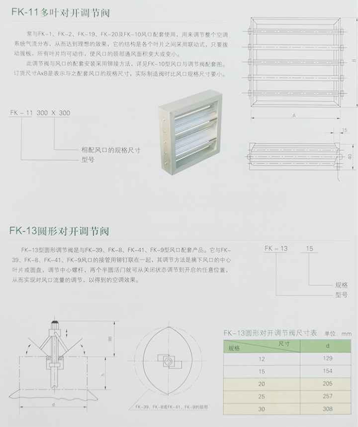 多葉對開調節閥